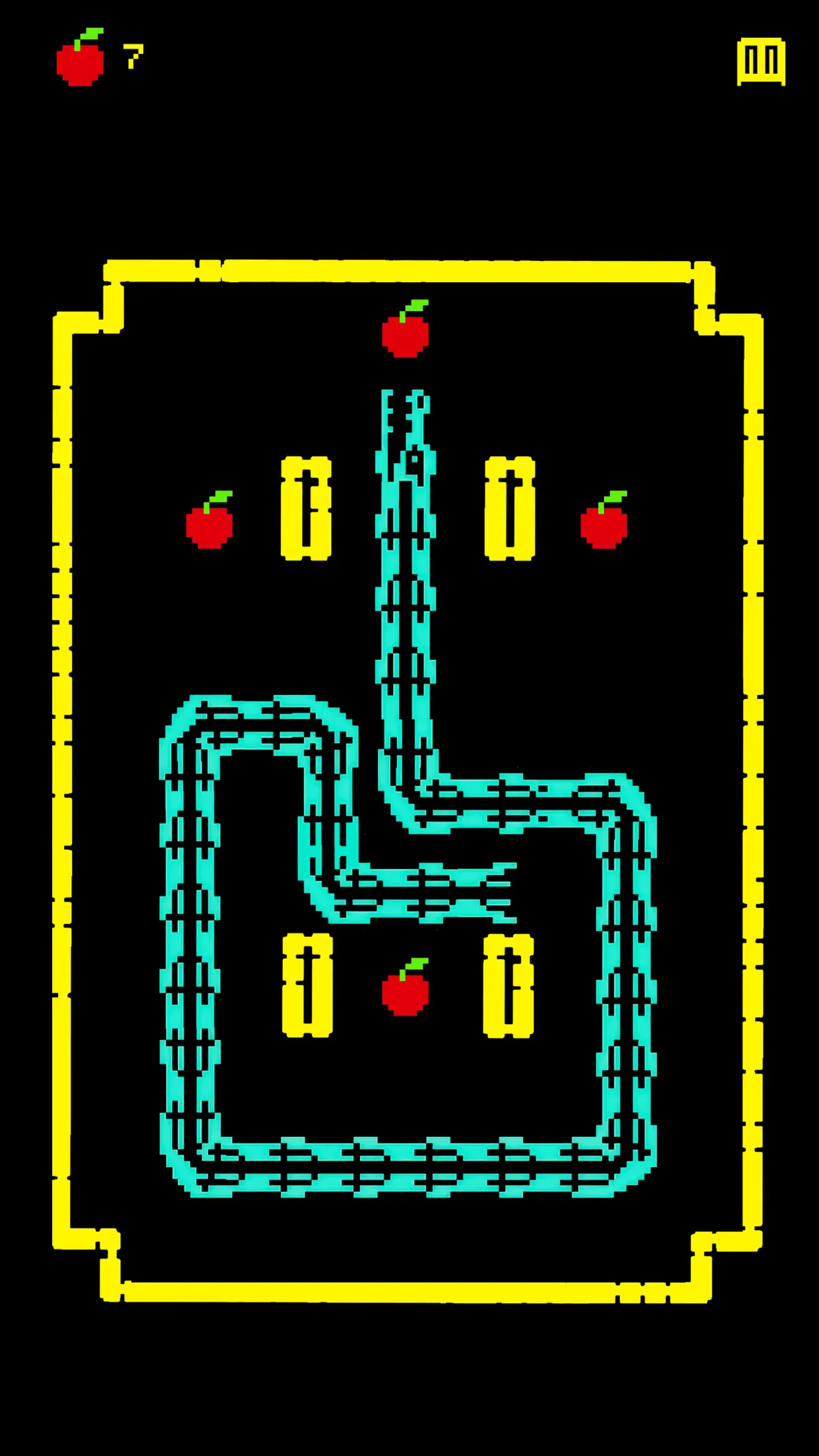 Neo-retro pixel stílusú labirintus a Tomb of the Mask: Old Maze játékból