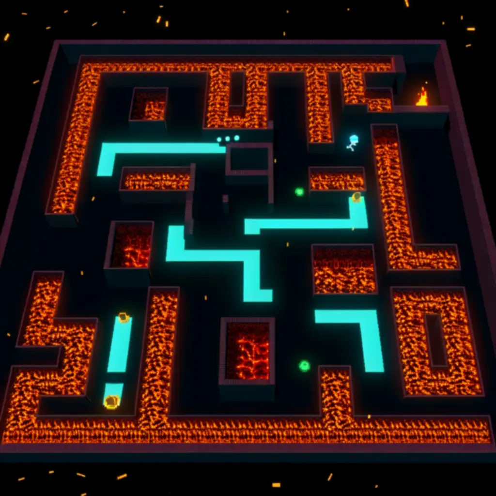 Neonfényes pixel-art labirintus Tomb of the Mask: Old Maze játékmenet-képernyőjén