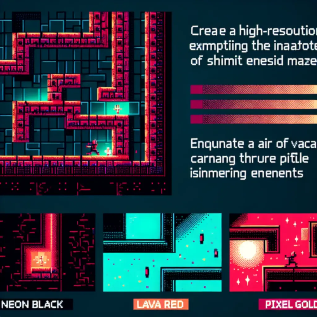 Neon színekben izzó, pixeles labirintus felülről nézetben a Tomb of the Mask: Old Maze stílusában.